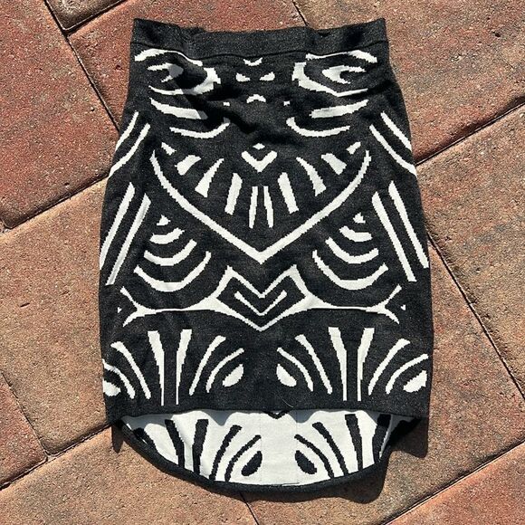 Gray Parker White Pattern Skirt - XS - Back Zipper - Picture 1 of 7